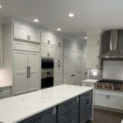 This kitchen had recessed lights installed by Ralphie's Electricians.